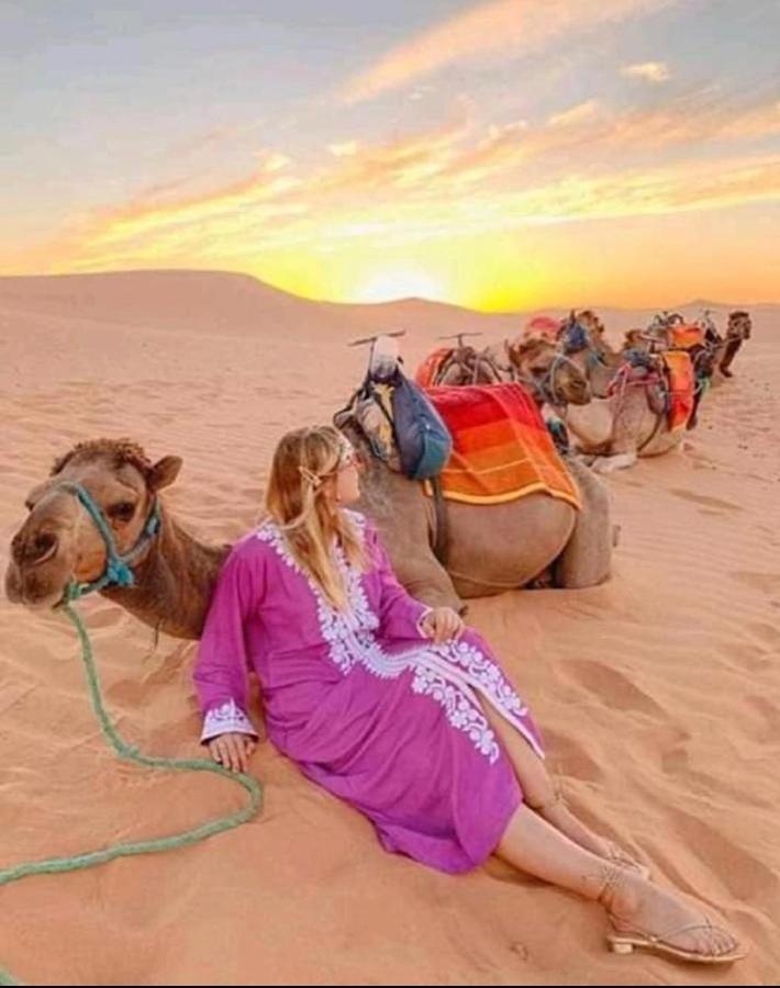 Sahara camel trek camp Hotel Merzouga Bagian luar foto